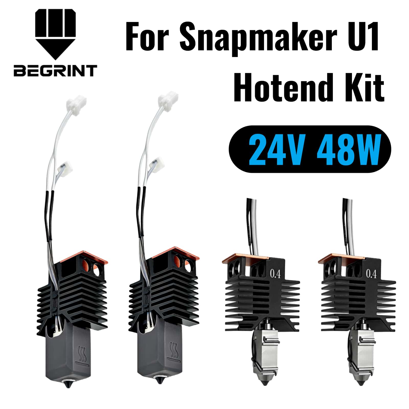 High Flow Ceramic Hotend - Kit Hotend Snapmaker U1 24V 48W