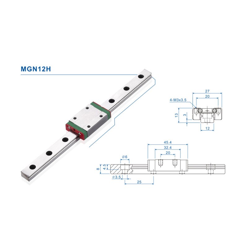 Panduan Linier 12Mm Rel MGN12  - Linear Rail Mgn12H Set ulasan dan harga